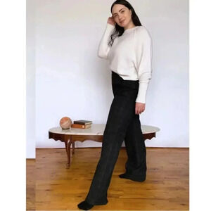 Aritzia Babaton Skyline Plaid Flannel Straight Leg Pants Pull On Like New